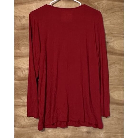 NWT Torrid Super Soft Knit Red  Long Sleeve Top Size 1 (Plus 1X) Stretch Rayon - Picture 2 of 9